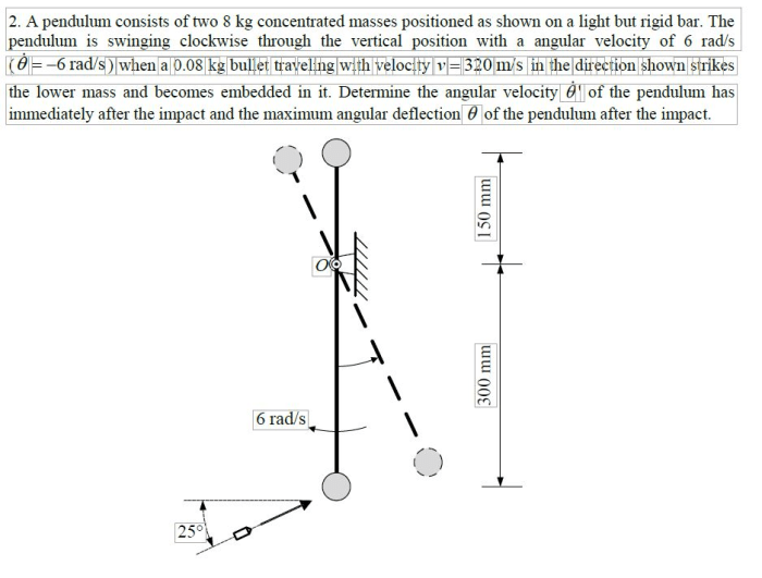 A pendulum consists of a 2.0 kg stone